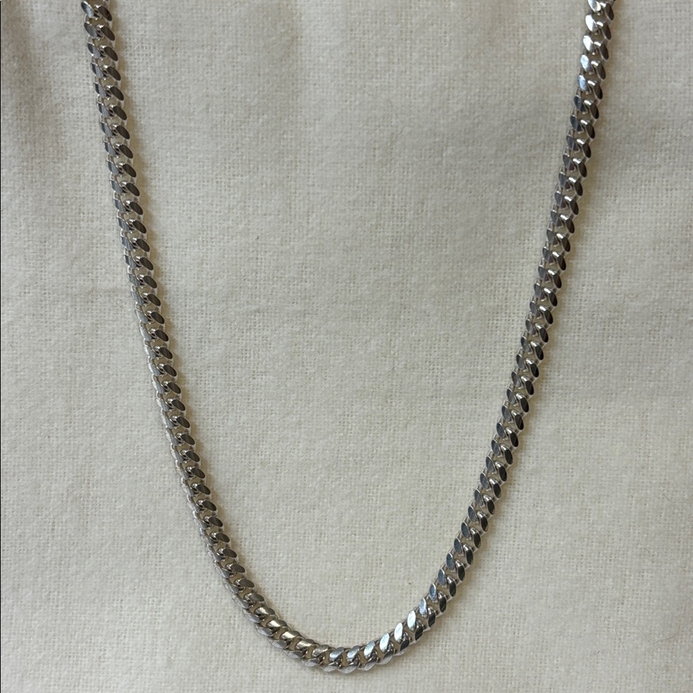 NEW 925 Italy Sterling Silver Cuban Chain Necklace 21 grams